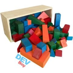Sandıklı Ahşap Renkli Bloklar (Dev Boy) 70 Parça