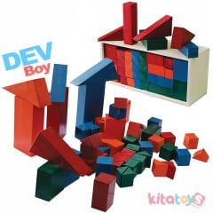 Sandıklı Ahşap Renkli Bloklar (Dev Boy) 70 Parça