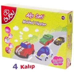 4'Lü Yarış Arabası Alçı Seti (Arabanı Yap KALIPLARI)