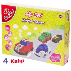 4'Lü Yarış Arabası Alçı Seti (Arabanı Yap KALIPLARI)