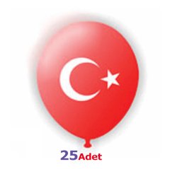 Bayrak Baskılı Balon 25 Adet (12 İnç)