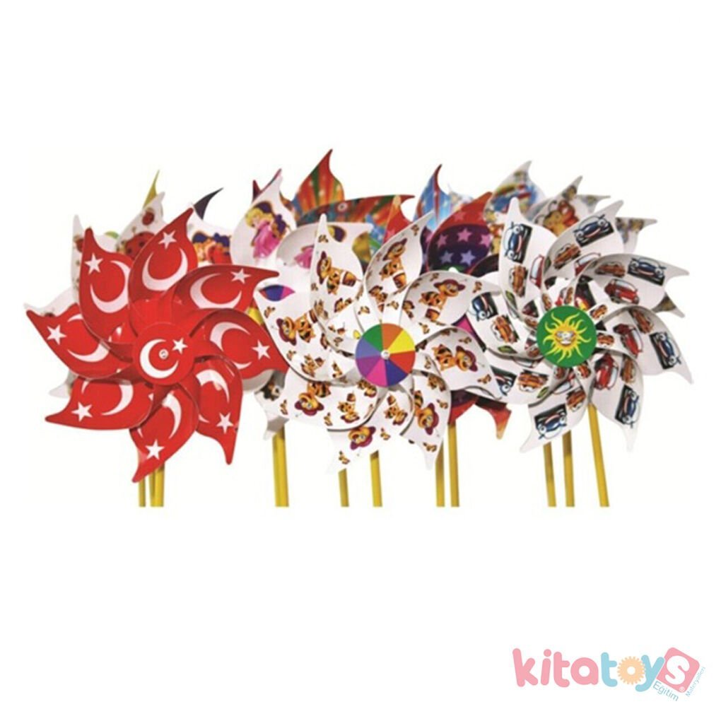 Rüzgar Gülü 8 Kanat 17 cm Çap (Baskılı Figürlü Oyuncak)