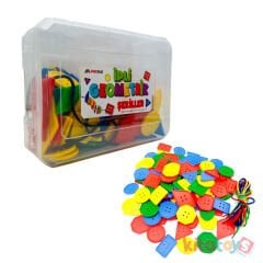 İpli Geometrik Şekilli Düğmeler 108 Adet (5662) Redka Kutulu