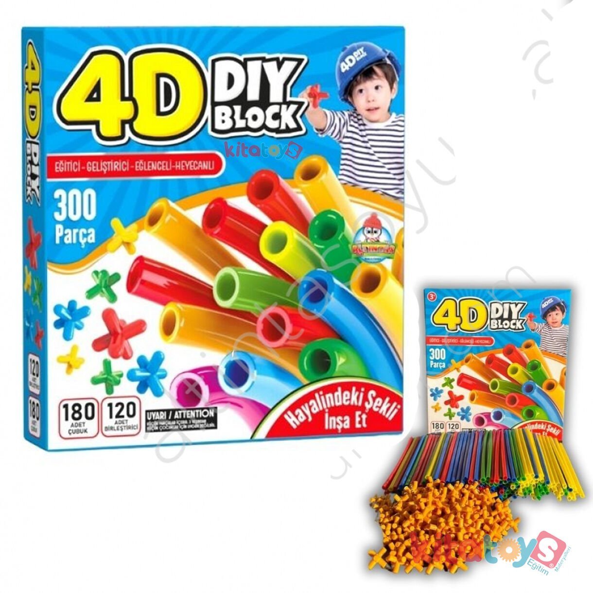 Lüx Süper Bambu Çubuklar 300 Parça (4D Dıy Block Borular)