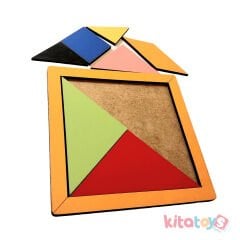 Ahşap Tangram 13x13 cm Puzzle Oyunu