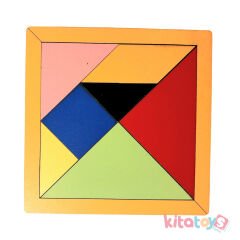 Ahşap Tangram 13x13 cm Puzzle Oyunu