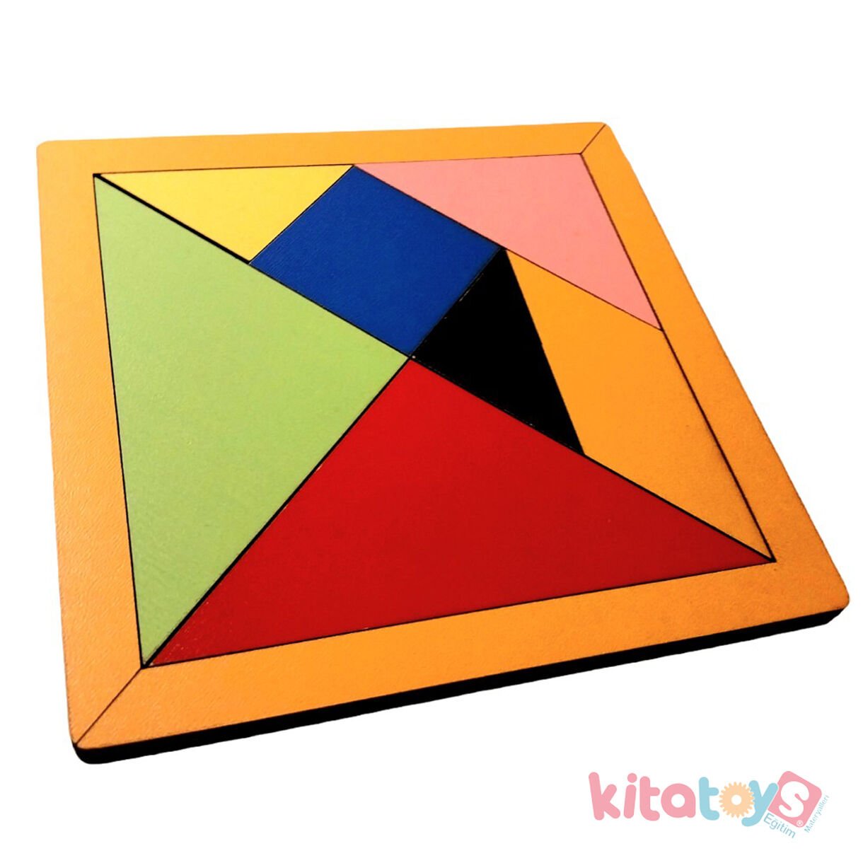 Ahşap Tangram 13x13 cm Puzzle Oyunu