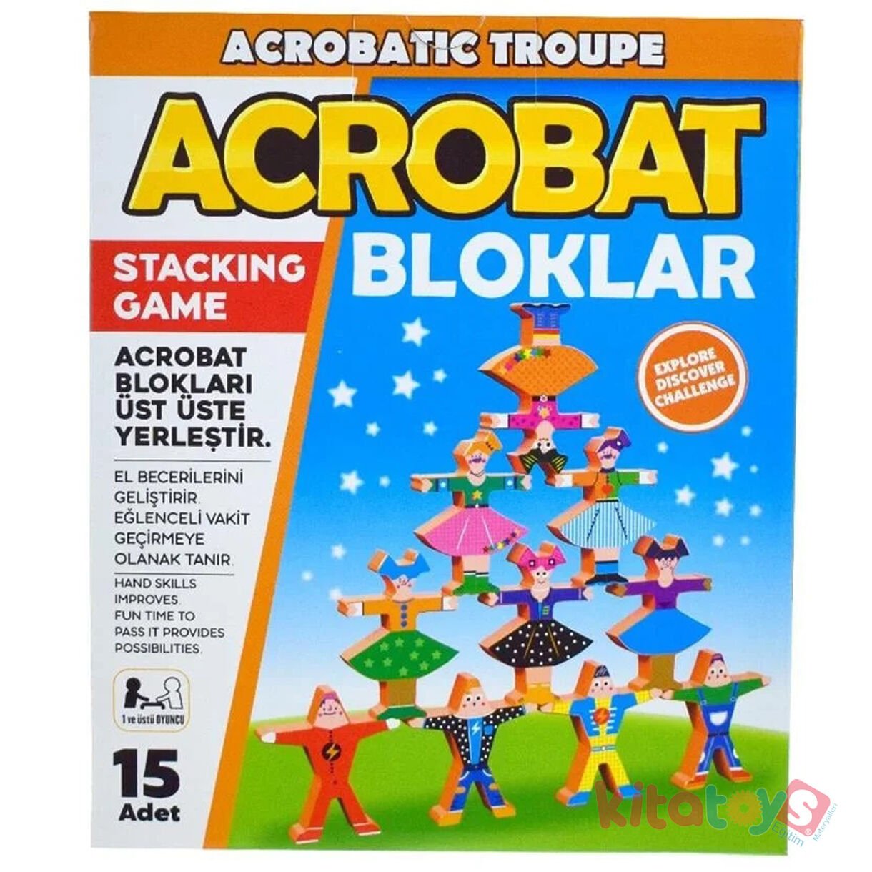 Acrobat Denge Oyunu 15 Adet Adam (Plastik İnsan Bloklar) 3035