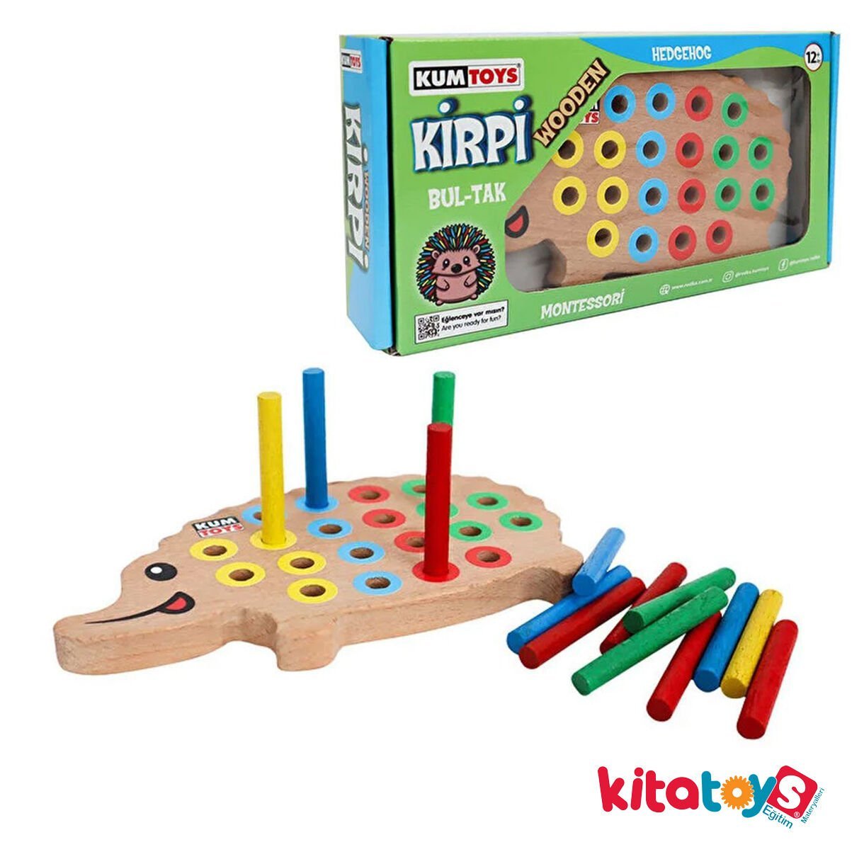 Ahşap Kirpi BulTak (Bul Tak Eğitici Kreş Oyuncakları) 5655 Tak Çıkar
