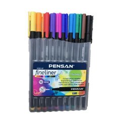 10'Lu Pensan Fineliner Plastik Kutulu Kalem 6500