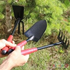 Bahçe Seti 3'Lü (Metal) Tırmık Kürek Çapa (Hobi Bahçivan)