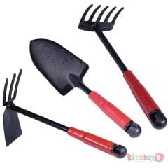 Bahçe Seti 3'Lü (Metal) Tırmık Kürek Çapa (Hobi Bahçivan)
