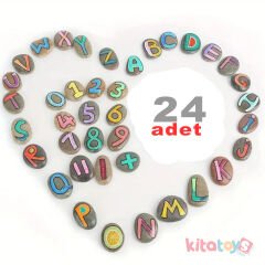 Boyama Taşı 24 ADET (Taş Boyama) Doğal Dere Çakıl Taşı