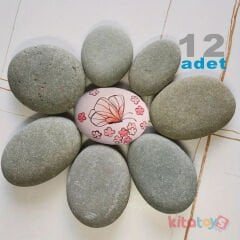 Boyama Taşı 12 ADET (Taş Boyama) Doğal Dekoratif Dere Çakıl Taşı