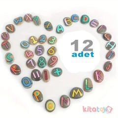 Boyama Taşı 12 ADET (Taş Boyama) Doğal Dekoratif Dere Çakıl Taşı