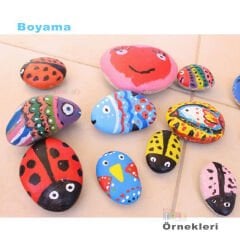 Boyama Taşı 12 ADET (Taş Boyama) Doğal Dekoratif Dere Çakıl Taşı