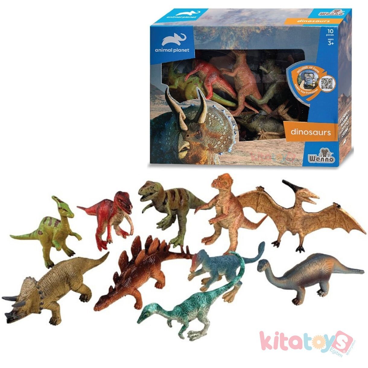 Dinozor Hayvanlar Seti 10 Adet (Dinazor) Kutulu Vardem