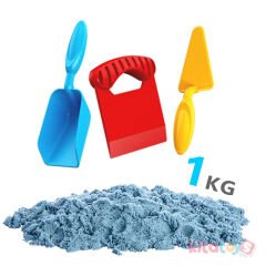 Kinetic Oyun Kumu MAVİ 1 KG Aksesuarlı (Fentoys) 03691 Kinetik Kum