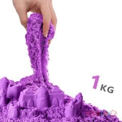 Kinetik Kum MOR 1 KG Aksesuarlı (Fentoys) 03691 Kinetic Oyun Kumu