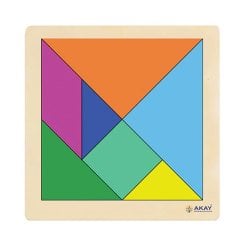 Tangram Ahşap Puzzle-Kulplu (Zeka Geliştirici Oyuncaklar)
