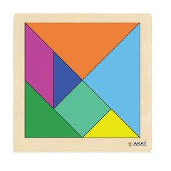 Tangram Ahşap Puzzle-Kulplu (Zeka Geliştirici Oyuncaklar)