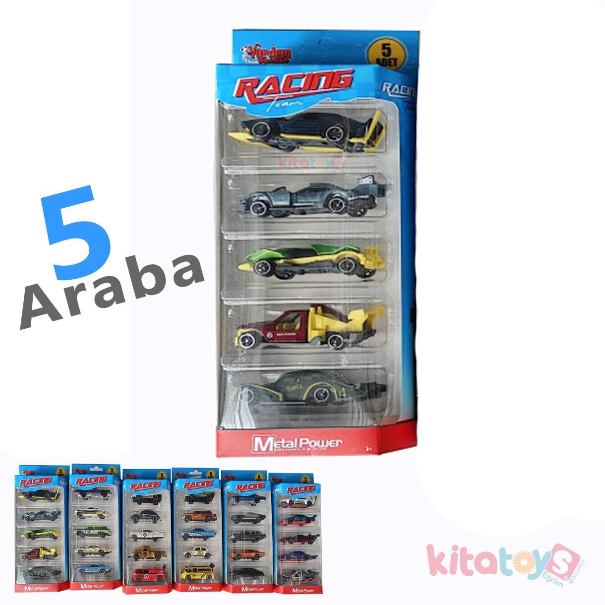 Metal Arabalar Seti 5'Li 1:64 (Şehir Araçları) Kutulu 11315