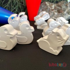 Taş Boyama Seti 12 Adet Sevimli HAYVANLAR (Sağlam Taş Tozu Objeleri) Sanat Aktivite