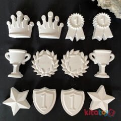 Şampiyon Figürler Taş Boyama Seti 12 Adet (Sağlam Taş Tozu Objeleri) Sanat Aktivite