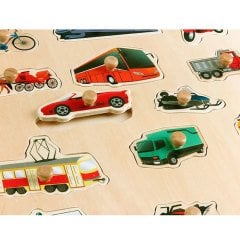 Tutmalı Taşıtlar Ahşap Puzzle 30X30 cm