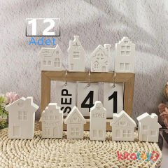 Taş Boyama EVLER Şehir Seti 12 Adet (Sağlam Taş Tozu Mahalle)
