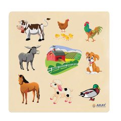 Çiftlik Hayvanları Ahşap Puzzle 30X30 (Evcil Hayvanlar)
