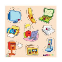 Ahşap Puzzle İletişim Araçları Aletleri