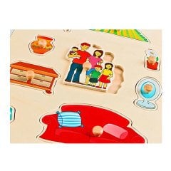 Ahşap Puzzle Evimiz (Ev Eşyaları)