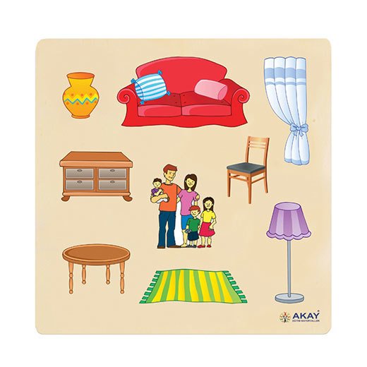 Ahşap Puzzle Evimiz (Ev Eşyaları)