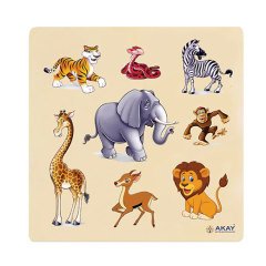 Vahşi Hayvanlar Ahşap Puzzle (Safari)