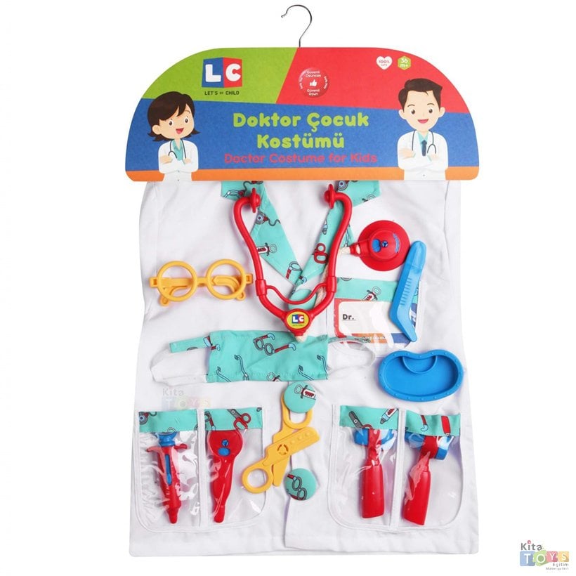 Doktor Kostümü ve Aletleri Seti 30896 LC Enfal Çocuk Kırmızı