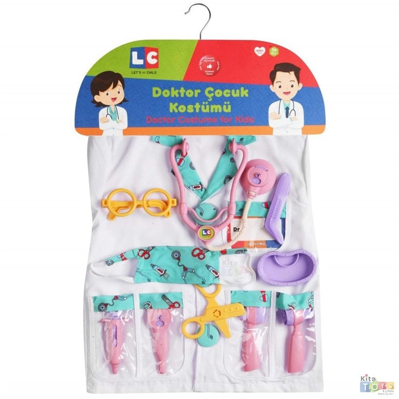 Doktor Kostümü ve Aletleri Seti 30896 LC Enfal Çocuk Lila