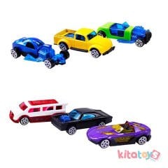 Di̇e-Cast Model Arabalar 6 Lı Set 1:72 (K101a33 Minik Metal)