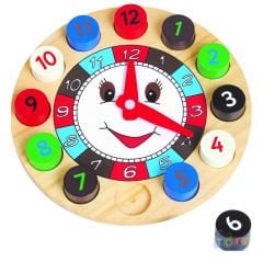 Ahşap Daire Saat (Eğitici Oyuncak) Puzzle