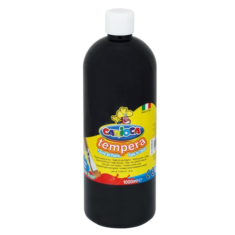 Carioca Tempera Boya 1000ml SİYAH (Parmak Boyası)
