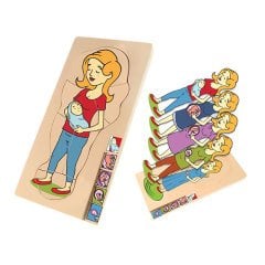 Anne ve Bebek (5 Katlı Gelişim Evreleri Ahşap Puzzle)