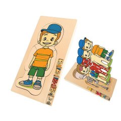 Vücudumuzun Katmanları Erkek (Ahşap Katlı Puzzle) Büyüme Evreleri