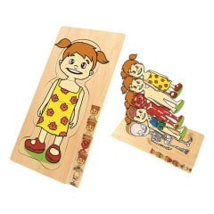 Vücudumuzun Katmanları Kız (Ahşap 5 Katlı Puzzle) Büyüme Evresi