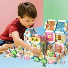 Mimari Yapı Blokları 268 Parça (Ahşap İnşa Lego Oyuncakları) 2102103