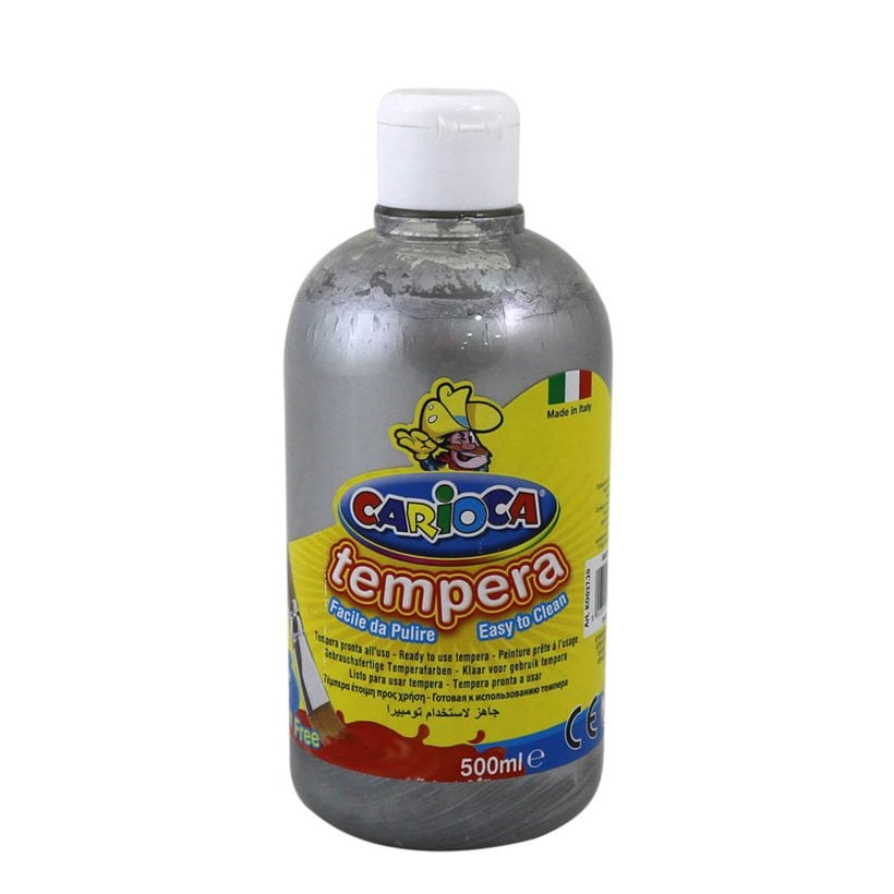 Tempera Boya 500ml Metalik GÜMÜŞ (Parmak Boyası)