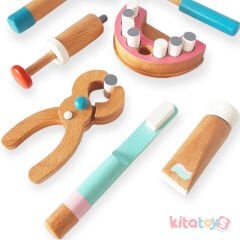 Ahşap Dişçi Seti (Oyuncak Diş Doktoru Fırçalama Modeli) Kidel