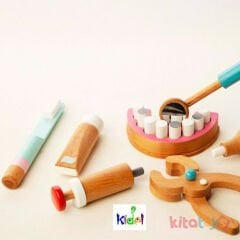 Ahşap Dişçi Seti (Oyuncak Diş Doktoru Fırçalama Modeli) Kidel