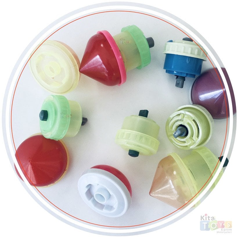 Kurmalı Topaç 48'Li (Fırıldak) Eğitici Nostalji Plastik Oyuncak