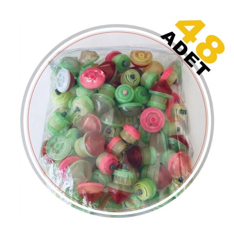 Kurmalı Topaç 48'Li (Fırıldak) Eğitici Nostalji Plastik Oyuncak