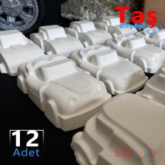 3D Arabalar Taş Boyama Seti 12 Adet  (Sağlam Taş Tozu Araçlar) Sanat